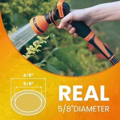 Giraffe Tools Garden Hose 100ft x 5/8", Water Hose Heavy Duty, Flexible, Lightweight Hybrid Hose with Swivel Handle, Male to Female Fittings, Burst 600 PSI - Image 9