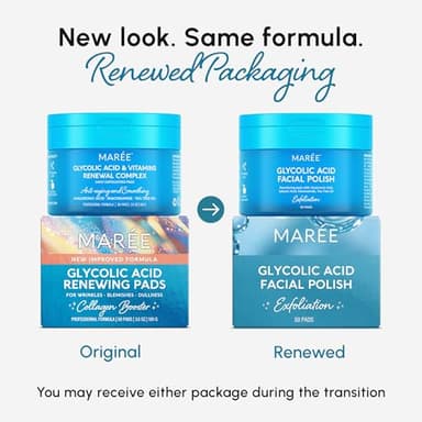 MAREE Glycolic Acid Pads - Toner Pads for Face Cleansing - Exfoliating Pad with Tea Tree Oil, Salicylic Acid & Vitamins E, B3, B5 - Acne Clearing, Skin Pore Resurfacing & Radiance Device - 50 Count - Image 2