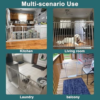 ALLAIBB Baby Gate Pressure Mounted Extra Wide Walk Through Child Kids Safety Toddler Tension White Long Large Pet Dog Gates with Extension for doorways Kitchen and Living Room (62.20-66.93"/158-170cm) - Image 7