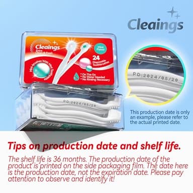 cleaings® Mini Brushes-Disposable Toothbrushes with Toothpaste and Pick for Work or Travel, 24 Count (Mint Flavor(Pack of 1)) - Image 2
