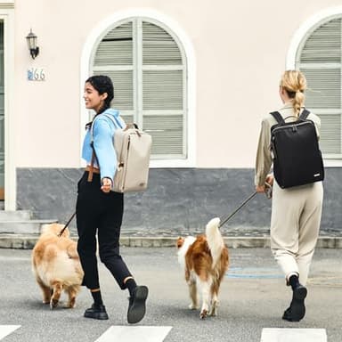 Stylish Laptop Backpack for Women Airline Approved Perfect for Work College and Travel Multi-Functional Casual Daypack Fits 15.6 Inch Notebook (Apricot) - Image 6