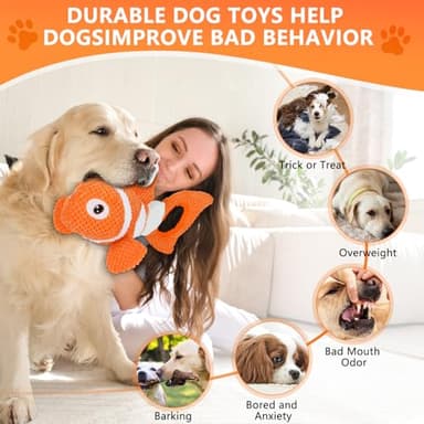Molantaule Squeaky Dog Toys, Durability Interactive Tug of War Puppy Toys for Indoor and Outdoor Play - Stuffed Pet Dog Toys with Soft Fabric Suitable for Small, Medium, and Large Dogs - Image 5