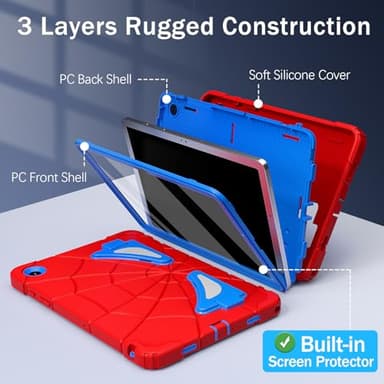 Auizotl Case for Galaxy Tab A9 Plus Case Samsung Galaxy Tab A9 Plus 11 Kids Samsung Tablet with Screen Protector Stand Thickned Cornor Impact Protection Tab A9+ 11 Inch Cover, Red Blue - Image 2