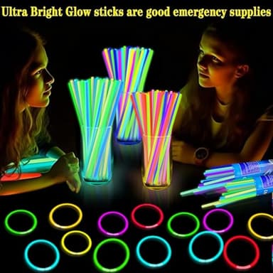 TURNMEON 500 Pack Ultra Bright Halloween Glow Sticks Bulk Party Pack Halloween Glow In The Dark Halloween Party Supplies Favors Glow Sticks Necklaces Bracelets with Connectors 8" Glow stick Light Up - Image 6