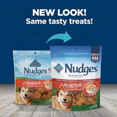 Blue Buffalo Nudges Homestyle Natural Dog Treats Made with Real Chicken, Made in the USA, Chicken, 10-oz Bag - Image 10