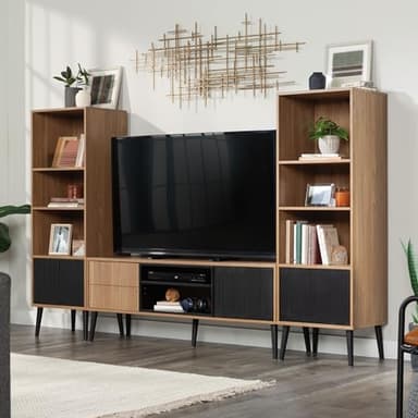 Sauder Ambleside Modern TV Credenza, L: 55.91" x W: 15.67" x H: 20.87", Serene Walnut - Image 2