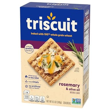 Triscuit Rosemary & Olive Oil Whole Grain Wheat Crackers, Lunch Snacks, Bulk Snack Crackers, 6 - 8.5 oz Boxes - Image 16