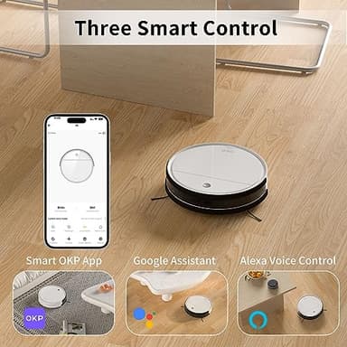 OKP Robot Vacuum Cleaner 2500Pa, 120 Min Runtime, Robotic Vacuum Cleaner with Schedule, WiFi/App/Alexa, Self-Charging, Slim Design, Quiet, Perfect for Hard Floors, Pet Hair, Carpets, K5 - Image 5