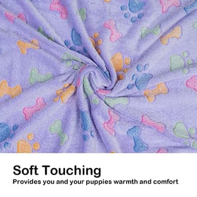 Dono 1 Pack 2 Dog Blankets, Soft Fluffy Fleece Pet Blanket Warm Sleep Mat Paw Print Design Puppy Kitten Throw Blankets Doggy Blanket for Dogs - Image 4