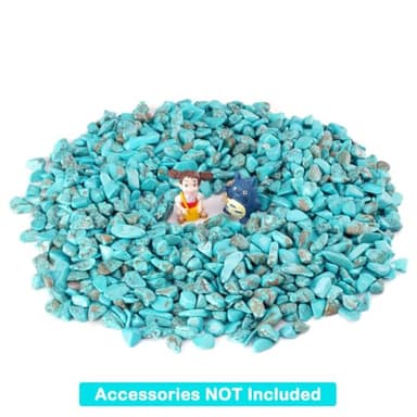 WAYBER 2 Lbs/920g Green Turquoise Decorative Stones Irregular Aquarium Pebbles Crystal Rocks Quartz Gravels for Fish Turtle Tank/Succulent Plants/Air Plants Decoration (Fill 2 Cups) - Image 4