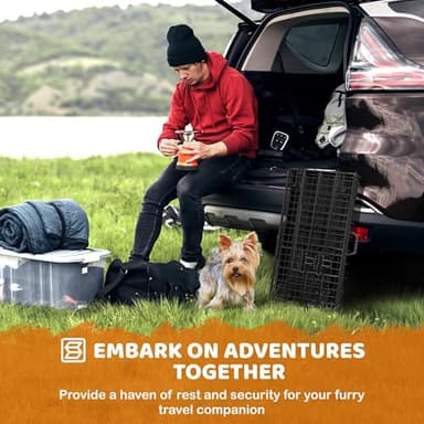 Yaheetech 30 inch Double Door Dog Crate w/Divider for Puppy, Collapsible Metal Dog Kennel with Removable Tray, Portable Travel Cage, Black - Image 8