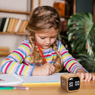 VEWINGL Cube Productivity Timer, 5/10/30/60 Min Presets + Custom Countdown, Silent/Vibrate/Sound Alarm, Pause & Resume, Desk Timer for Work, Study, Tasks, Kitchen - Image 6