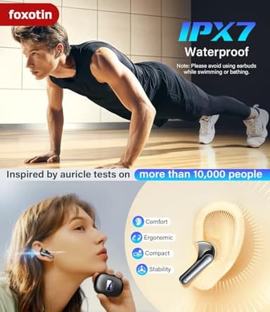 Ear Buds Wireless Earbuds - Bluetooth 5.3 Headphones (48H Playback) Built in Mic with LED Display Charging Case, IP7 Waterproof Earphone for iPhone Andriod Phones Laptop Sports Workout - Image 6