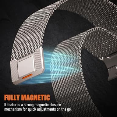 BXUXOHS Milanese Loop- Compatible with Apple Watch Ultra 3 2 1 Band for Men 49mm 46mm 45mm 44mm 42mm 41mm 40mm 38mm,Magnetic Mesh Metal Strap Wristband for iWatch SE 3/2 Series 11/10/9/8/7/6/5/4 Ultra - Image 4