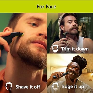 Philips Norelco OneBlade 360 Pro Face + Body, Hybrid Electric Beard Trimmer, Shaver and Bodygroomer, with 360 Blade Technology, Model QP6552/90 - Image 2