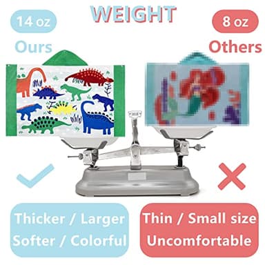 LOBETOAED Kids Hooded Beach Bath Towel, Baby Surf Poncho Toddlers Soft Real Cotton Wrap Changing Robe for Boy Girl Shower/Beach/Pool Child Cover ups 50"x30" Large Towel Wrap, Dinosaur Pattern - Image 5