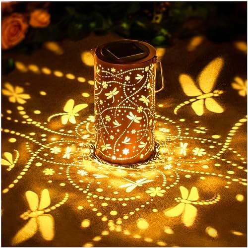 Dragonfly Solar Lanterns Outdoor Waterproof Hanging Solar Lights Dragonfly Gifts for Women Men Metal Decorative LED Dragonfly Lanterns for Garden Decor,Yard,Patio,Lawn,Tabletop,Pathway,Landscape - Image 1