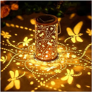 Dragonfly Solar Lanterns Outdoor Waterproof Hanging Solar Lights Dragonfly Gifts for Women Men Metal Decorative LED Dragonfly Lanterns for Garden Decor,Yard,Patio,Lawn,Tabletop,Pathway,Landscape - Image 1