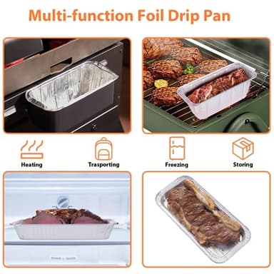Whaleme 50-Pack 5017 Griddle Grease Cup Liners Aluminum Foil Drip Pan Grease Catcher Cup Liner for Griddle 17, 22, 28, 36 Inch Griddle, Disposable Grill Grease Trays - Image 5
