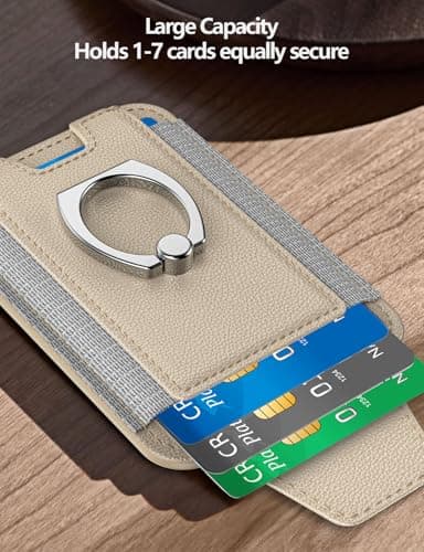ExtreLife For Magsafe Wallet with Grip, 6-Card Holder, Stronger Magnetic Card Wallet Holder for iPhone 17/16/15/14/13/12 Series, Leather Magnetic Phone Wallet with Privacy Flap, Desert Titanium Gold - Image 2