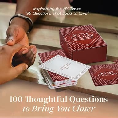 BETTER TOGETHER Honest Conversation Starter Game - 100 Romantic & Deep Questions for Couples - Relationship Card Game for Date Night & Valentines Day (17+) - Image 2
