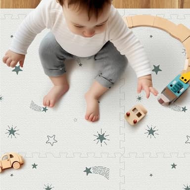 PIGLOG Baby Foam Play Mat, 72x48 Crawling Mat, Floor Mats for Kids for Baby with Interlocking Floor Tiles, Toddler Play Mats for Indoor and Outdoor, Easy to Clean Playroom Playmats - Image 2