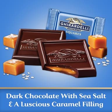 GHIRARDELLI Dark Chocolate Sea Salt Caramel Squares - 5.32 oz Bags - Pack of 6 - Image 4