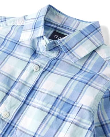 The Children's Place,Long Sleeve Poplin Button Up Shirt,Medium (7/8) - Image 2