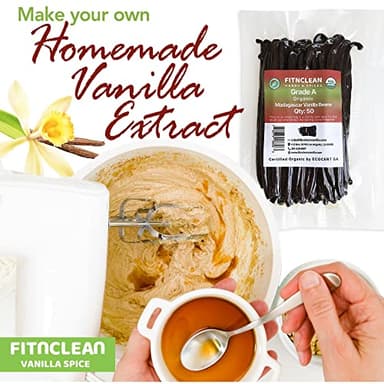 50 Organic Grade A Madagascar Vanilla Beans. Certified USDA Organic for Extract and All Things Vanilla by FITNCLEAN VANILLA. Bulk Fresh NON-GMO Pods. - Image 6