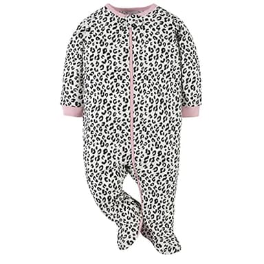 Gerber Baby Girls 4 Pack Sleep 'N Play Footie Leopard Pink 0-3 Months - Image 3