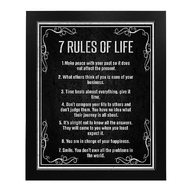 AMERICAN LUXURY GIFTS 7 Rules of Life Inspirational Wall Art Print - 8x10” Vintage Rustic Print For Home, Bedroom, Office & Cabin Decor & Great Happiness Reminders for All! Unframed - Image 6