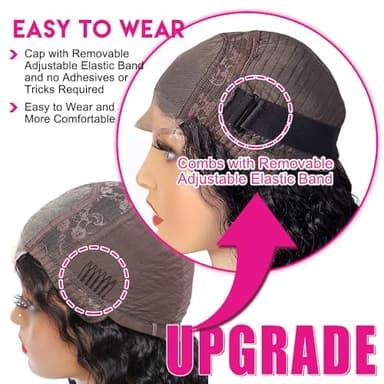 FIRIEYA Deep Wave Lace Front Wigs Human Hair Wigs for Black Women 180% Density 4X4 HD Transparent Lace Closure Human Hair Wigs for Black Women Glueless with Baby Hair Natural Color(18 Inch) - Image 3