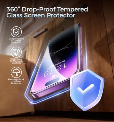 MAGIC JOHN 2 Pack for iPhone 14 Pro Max Screen Protector, with Shatterproof Tempered Film, Auto Dust-Elimination, Bubble Free & HD Clear, Easy Installation for iPhone 14 Pro Max/6.7 Inch - Image 5