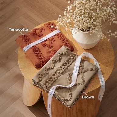 Bedsure Tufted Boho Comforter Set King Size - Light Brown Boho Bed Set, GentleSoft™ 3 Pieces Farmhouse Shabby Chic Embroidery Bedding, Gifts for Woman, Jacquard King Comforter for All Seasons - Image 7