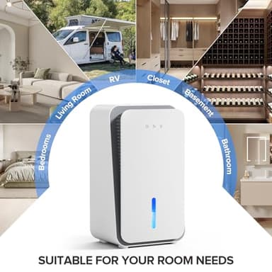 Onsekin Dehumidifier for Home, 1000 sq.ft Dehumidifier with Auto Shut Off, 7-Color LED Light Built-in Aromatherapy Diffuser, Ultra-Quiet Dehumidifiers for Bedroom, Bathroom, Basement (White) - Image 9