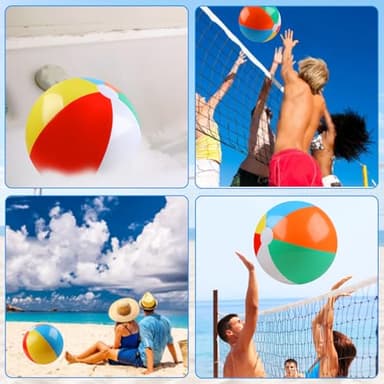 2 Pack Beach Balls, 20 Inch Beach Balls, Rainbow Color Pool Toys Pool Balls for Swimming Pool, Beach Toys Inflatable Ball for Summer Parties and Water Games - Image 7