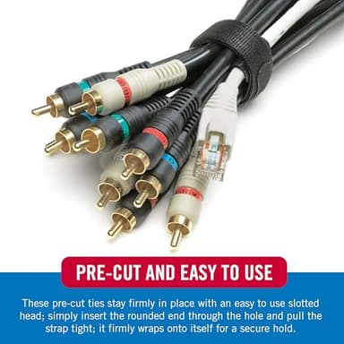 VELCRO Brand 150pk Cable Ties Value Pack, 8in | Stocking Stuffer Gifts for Tech Lovers | For Wire Management and Cord Organizer | Replace Zip Ties with Reusable Straps, Reduce Waste - Image 8