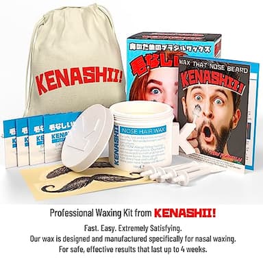 KENASHII Nose Wax Kit | 100 g Wax, 24 Applicators | Hair Removal Kit for Men and Women | Includes Balm Wipes and Mustache Guards | Lasts up to 5 Weeks - Image 3