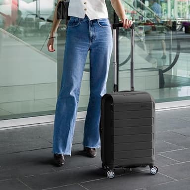 Traveler's Choice Pagosa Indestructible Hardshell Expandable Spinner Luggage, Black, 22-Inch Carry-on - Image 2