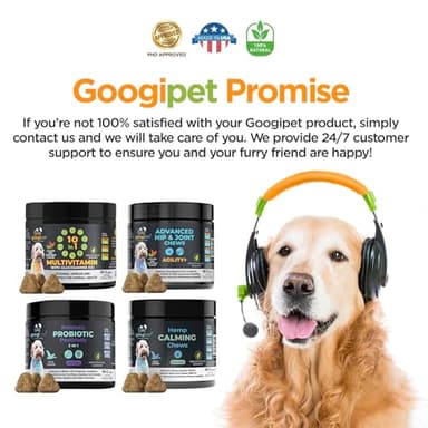Googipet Premium 10 in 1 Dog Vitamins Multivitamin Chewable with Probiotics for Gut Health, Dog Vitamins and Supplements w/Vitamin C & Glucosamine for Joint Support (Chicken & Vegetable Flavor) - Image 8