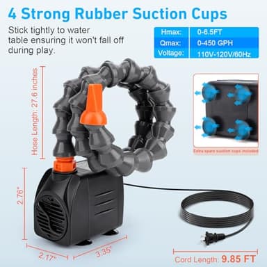 Water Table Pump, Kids Water Pump for Water Table Non-Stop Fun Summer Outdoor Water Table Toys Outside Water Play Table Accessories for Toddlers Kids - Image 3
