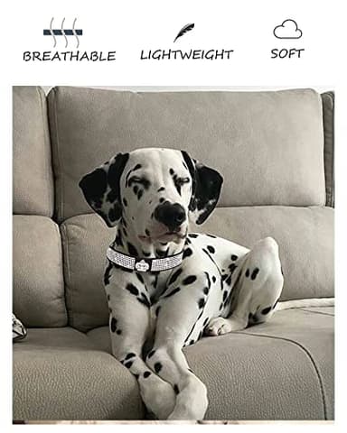 Dog Collar for Small Dogs, Adjustable Leather Suede Bling Dog Collars,Pink Dog Collar Cat Collar, Rhinestone Dog Collar (L, purple3) - Image 4