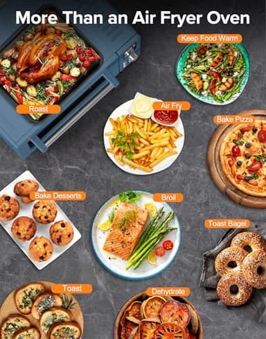 Nuwave Bravo Pro Smart Air Fryer Toaster Oven Combo, Airfryer Convection Oven Countertop, 10-in-1 Functions with Quicker & Even Crisp Technology, 1800W, 50-450°F, PFAS-Free, 21QT, Cozy Blue - Image 7