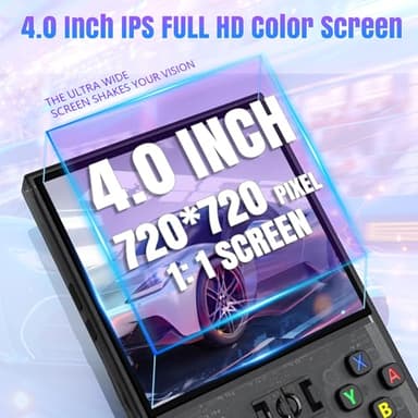 2025 New Upgrade R36MAX Retro Handheld Game Console with 64G Built-in 18000+ Classic Games, Portable Hand Held Open Source Linux System 4.0-in 4k HD IPS Screen Video Player (Black 64GB) - Image 3