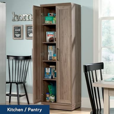 Sauder HomePlus Storage Cabinet/ pantry cabinets, Salt Oak finish - Image 7