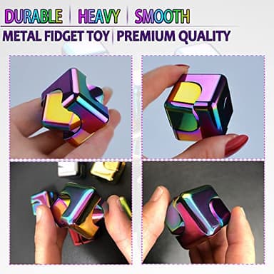 Fidget Spinner Toys Cube Adults, Easter Basket Stuffers for Teens Metal Cool Stuff Desk Gadgets Office Toys Small Anxiety Figette Sensory Toy ADHD Tool Fingears Figet Stress Valentine Gift for Boys - Image 3