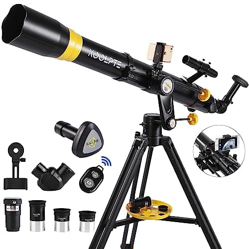 Telescope with Digital Eyepiece - Astronomy Refracting Telescope 90mm Aperture 900mm.For Beginners,Kids and Professionals, Vertisteel Altazimuth Mount, Powerful and Compact.Perfect for Observing Black - Image 1