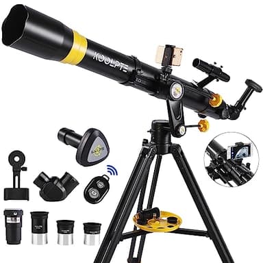 Telescope with Digital Eyepiece - Astronomy Refracting Telescope 90mm Aperture 900mm.For Beginners,Kids and Professionals, Vertisteel Altazimuth Mount, Powerful and Compact.Perfect for Observing Black - Image 1