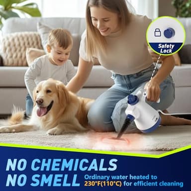Steam Cleaner, Pressurized Handheld Steam Cleaner for Home with 12pcs Accessories & Safety Lock, Multi-Surface & Powerful Home Use Steamer for Cleaning, Car, Bathroom, Shower, Window, Grime, Grease - Image 4