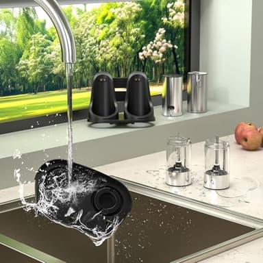 DSY Electric Sea salt and Pepper Grinder Set USB Rechargeable Base,Grinding roughness can be adjusted, Set contains two grinding bottles,Rechargeable,removable base,LED Light - Image 8